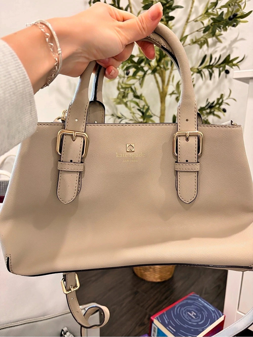 kate spade new york Cameron Medium Satchel Beige